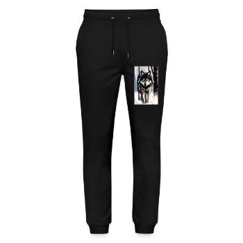 Wolf | Predator | Dog | Mystical - Stanley/Stella Mover Unisex Organic Jogging Trousers - black - Front - Marisol (170cm) & Nik (191cm)