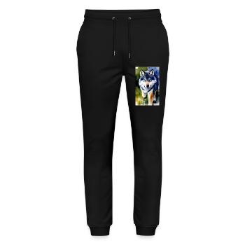 Wolf | Raubtier | Hund | Mystisch - Stanley/Stella Unisex Bio Jogginghose Mover  - Schwarz - Vorne - Marisol (170cm) & Nik (191cm)