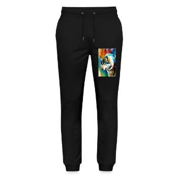 Wolf | Predator | Dog | Mystical - Stanley/Stella Mover Unisex Organic Jogging Trousers - black - Front - Marisol (170cm) & Nik (191cm)
