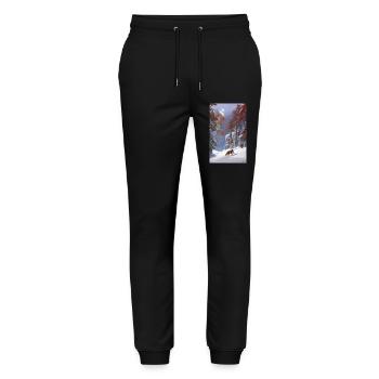 Wolf | Predator | Dog | Mystical - Stanley/Stella Mover Unisex Organic Jogging Trousers - black - Front - Marisol (170cm) & Nik (191cm)