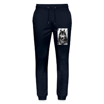Wolf | Predator | Dog | Mystical - Stanley/Stella Mover Unisex Organic Jogging Trousers - navy - Front - Marisol (170cm) & Nik (191cm)