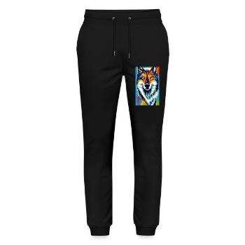 Wolf | Raubtier | Hund | Mystisch - Stanley/Stella Unisex Bio Jogginghose Mover  - Schwarz - Vorne - Marisol (170cm) & Nik (191cm)