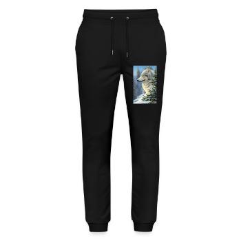 Wolf | Raubtier | Hund | Mystisch - Stanley/Stella Unisex Bio Jogginghose Mover  - Schwarz - Vorne - Marisol (170cm) & Nik (191cm)