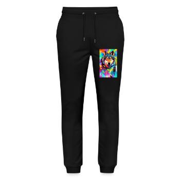 Wolf | Predator | Dog | Mystical - Stanley/Stella Mover Unisex Organic Jogging Trousers - black - Front - Marisol (170cm) & Nik (191cm)