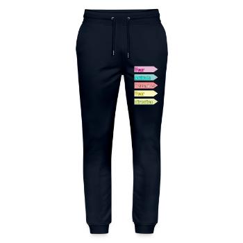 Deine Einstellung bestimmt deine Richtung - Stanley/Stella Unisex Bio Jogginghose Mover  - Navy - Vorne - Marisol (170cm) & Nik (191cm)
