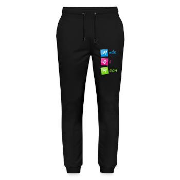 "MOM (Made of Moon)" happy Mother's Day - Stanley/Stella Mover Unisex Organic Jogging Trousers - black - Front - Marisol (170cm) & Nik (191cm)