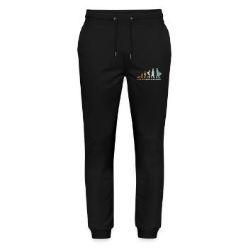 Vintage Trommelspieler Evolution - Stanley/Stella Unisex Bio Jogginghose Mover  - Schwarz - Vorne - Marisol (170cm) & Nik (191cm)