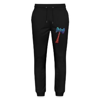 Cool Viking axe decorated with runes - Stanley/Stella Mover Unisex Organic Jogging Trousers - black - Front - Marisol (170cm) & Nik (191cm)