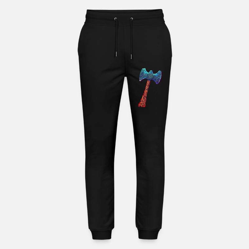 Ascia vichinga fredda decorata con rune - Pantaloni da jogger unisex ed ecologici Mover di Stanley/Stella - nero