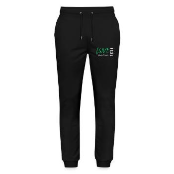 Love football green - Pantalon de jogging bio MOVER Stanley/Stella unisexe - noir - Devant - Marisol (170cm) & Nik (191cm)