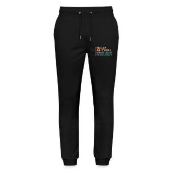 Papa - lustiger Spruch - Stanley/Stella Unisex Bio Jogginghose Mover  - Schwarz - Vorne - Marisol (170cm) & Nik (191cm)
