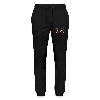 Flowers 18 - Stanley/Stella Mover Unisex Organic Jogging Trousers - black - Front - Marisol (170cm) & Nik (191cm)