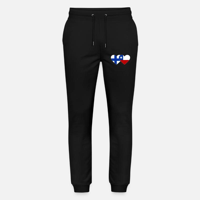 Finnland Chile Flagge Herz - Stanley/Stella Unisex Bio Jogginghose Mover  - Schwarz