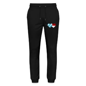 Cœur du drapeau du Bayern Monaco utilisé - Pantalon de jogging bio MOVER Stanley/Stella unisexe - noir - Devant - Marisol (170cm) & Nik (191cm)