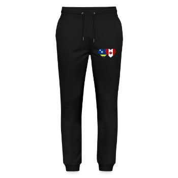 Curacao Canada Flag Heart - Stanley/Stella Mover Unisex Organic Jogging Trousers - black - Front - Marisol (170cm) & Nik (191cm)
