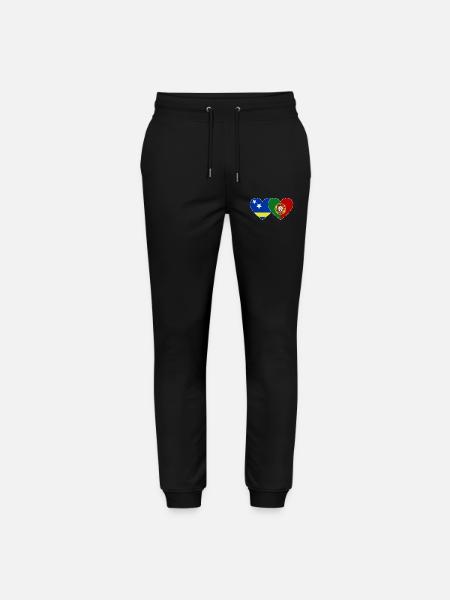 Curaçao_Portugal_Flagge_Herz - Stanley/Stella Mover Unisex Organic Jogging Trousers - black