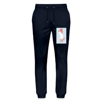 Express yourself boldly with our eye-catching - Stanley/Stella Mover Unisex Organic Jogging Trousers - navy - Front - Marisol (170cm) & Nik (191cm)