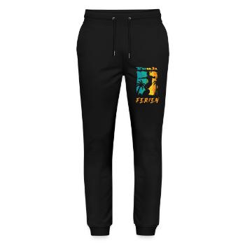 Yeah Ferien! Surfen und Strand - Stanley/Stella Unisex Bio Jogginghose Mover  - Schwarz - Vorne - Marisol (170cm) & Nik (191cm)
