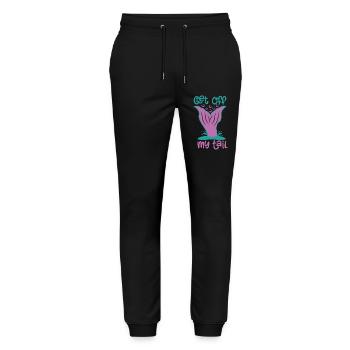 Get off my tail Meerjungfrauendesign Sommer Strand - Stanley/Stella Unisex Bio Jogginghose Mover  - Schwarz - Vorne - Marisol (170cm) & Nik (191cm)
