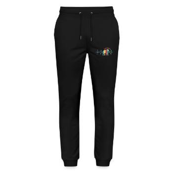 puls bunter elefant Tiere Rüssel retro Farben icon - Stanley/Stella Unisex Bio Jogginghose Mover  - Schwarz - Vorne - Marisol (170cm) & Nik (191cm)