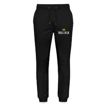 Bolivian flag, made in Bolivia - Stanley/Stella Mover Unisex Organic Jogging Trousers - black - Front - Marisol (170cm) & Nik (191cm)