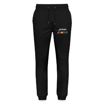 Godfather of Love – Family Tenderness Gift Baptism - Stanley/Stella Mover Unisex Organic Jogging Trousers - black - Front - Marisol (170cm) & Nik (191cm)
