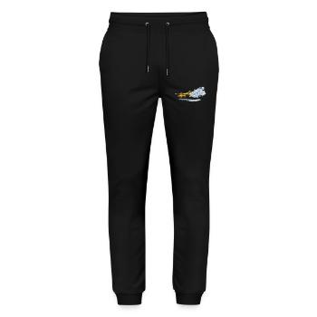 Aqua Brass Burst - Stanley/Stella Unisex Bio Jogginghose Mover  - Schwarz - Vorne - Marisol (170cm) & Nik (191cm)