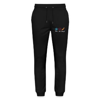 Frieden Liebe Trompete - Stanley/Stella Unisex Bio Jogginghose Mover  - Schwarz - Vorne - Marisol (170cm) & Nik (191cm)