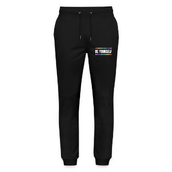 LGBTQ Pride Month - Be Yourself - Stanley/Stella Mover Unisex Organic Jogging Trousers - black - Front - Marisol (170cm) & Nik (191cm)