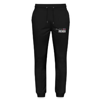 Stolzer Franzose, ich liebe Frankreich - Stanley/Stella Unisex Bio Jogginghose Mover  - Schwarz - Vorne - Marisol (170cm) & Nik (191cm)