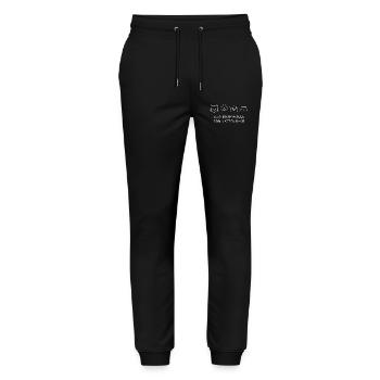 80% Baumwolle 20% Katzenhaar Katzen Shirt - Stanley/Stella Unisex Bio Jogginghose Mover  - Schwarz - Vorne - Marisol (170cm) & Nik (191cm)