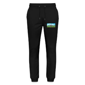 Bauern Gym Pixel-Show - Stanley/Stella Unisex Bio Jogginghose Mover  - Schwarz - Vorne - Marisol (170cm) & Nik (191cm)