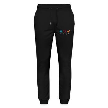 Frieden Liebe Malen - Stanley/Stella Unisex Bio Jogginghose Mover  - Schwarz - Vorne - Marisol (170cm) & Nik (191cm)