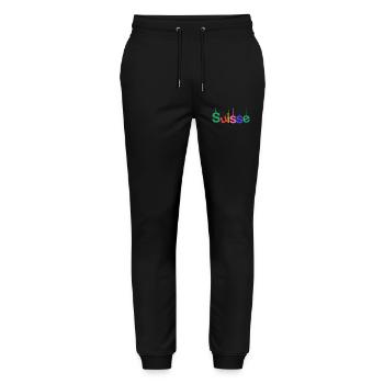 SWITZERLAND. COUNTRY. GENEVA. HUMOR. FLAG - Stanley/Stella Mover Unisex Organic Jogging Trousers - black - Front - Marisol (170cm) & Nik (191cm)