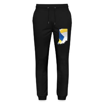 Real Volleyball in the Indiana State Map - Stanley/Stella Mover Unisex Organic Jogging Trousers - black - Front - Marisol (170cm) & Nik (191cm)