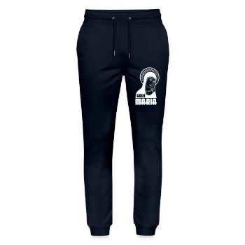 Holy Mary - Stanley/Stella Mover Unisex Organic Jogging Trousers - navy - Front - Marisol (170cm) & Nik (191cm)