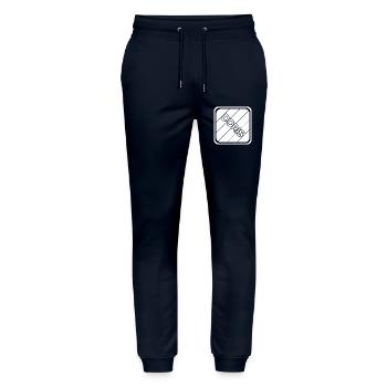 Maiden name Doris - Stanley/Stella Mover Unisex Organic Jogging Trousers - navy - Front - Marisol (170cm) & Nik (191cm)