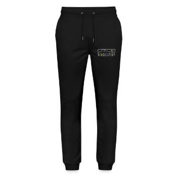 Bergeistert Berge Begeisterung Sonne Wandern Trail - Stanley/Stella Unisex Bio Jogginghose Mover  - Schwarz - Vorne - Marisol (170cm) & Nik (191cm)