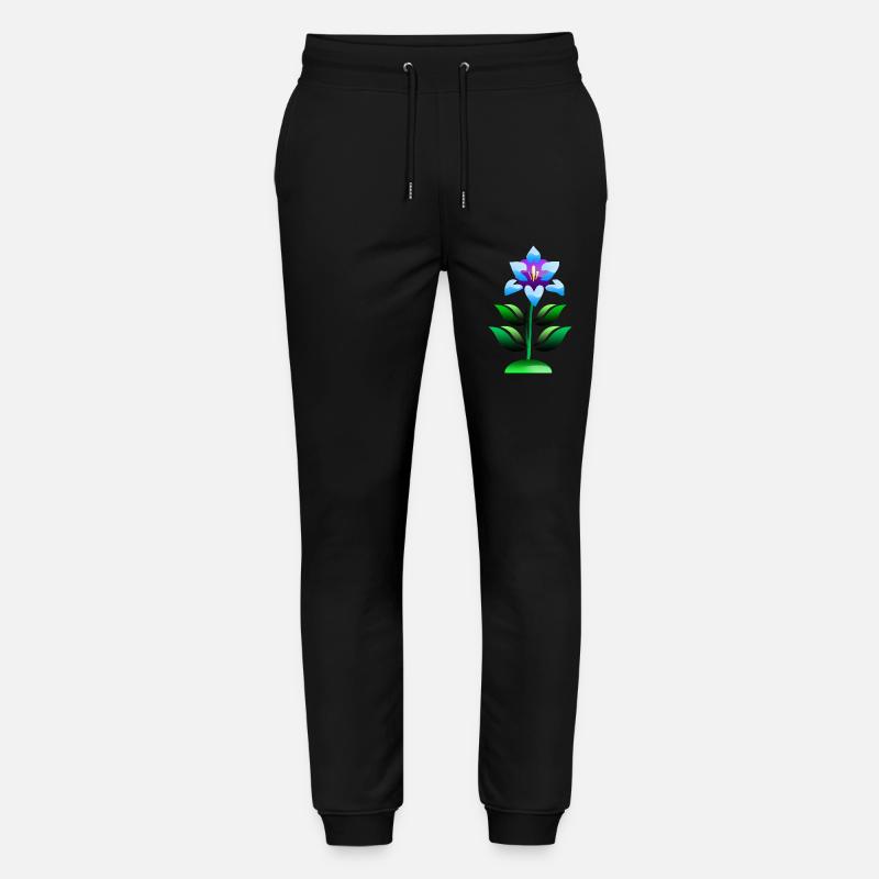 Blume lila und blau - Stanley/Stella Unisex Bio Jogginghose Mover  - Schwarz