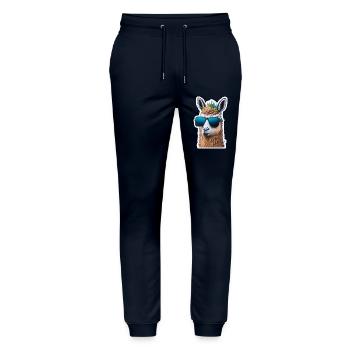Lama Mit Sonnenbrille Lustig Witzig Süß - Stanley/Stella Unisex Bio Jogginghose Mover  - Navy - Vorne - Marisol (170cm) & Nik (191cm)