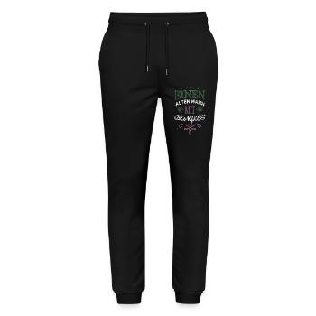chihuahua lustig windhund vatertag geek bachhund - Stanley/Stella Unisex Bio Jogginghose Mover  - Schwarz - Vorne - Marisol (170cm) & Nik (191cm)