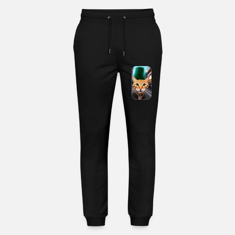 Neugierige katze - Stanley/Stella Unisex Bio Jogginghose Mover  - Schwarz