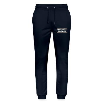 Not Dad's Favorite Child Son Daughter Sibling - Stanley/Stella Mover Unisex Organic Jogging Trousers - navy - Front - Marisol (170cm) & Nik (191cm)