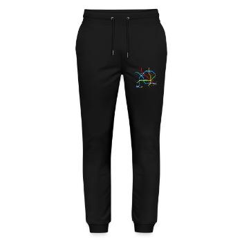Quedlinburg (U-Bahn-Liniennetz-Edition) - Stanley/Stella Mover Unisex Organic Jogging Trousers - black - Front - Marisol (170cm) & Nik (191cm)