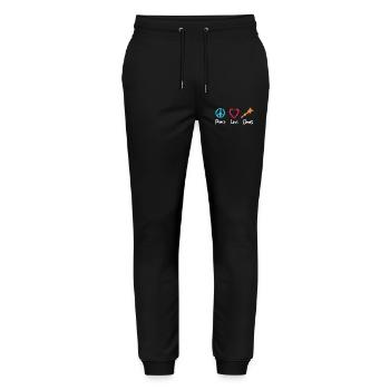 Peace Love Darts - Stanley/Stella Mover Unisex Organic Jogging Trousers - black - Front - Marisol (170cm) & Nik (191cm)