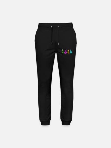 Bunte Weihnachtsbaum-Illustration - Stanley/Stella Unisex Bio Jogginghose Mover - Schwarz