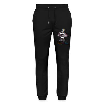 Serving Haters Daily - Stanley/Stella Mover Unisex Organic Jogging Trousers - black - Front - Marisol (170cm) & Nik (191cm)