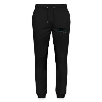 Neon Purerider x MR DESIGN - Stanley/Stella Unisex Bio Jogginghose Mover  - Schwarz - Vorne - Marisol (170cm) & Nik (191cm)