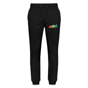 Silhouettes des Trois Singes Rétro - Pantalon de jogging bio MOVER Stanley/Stella unisexe - noir - Devant - Marisol (170cm) & Nik (191cm)