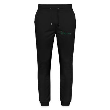 Krankenpflege-Herzschlag-T-Shirt - Stanley/Stella Unisex Bio Jogginghose Mover  - Schwarz - Vorne - Marisol (170cm) & Nik (191cm)